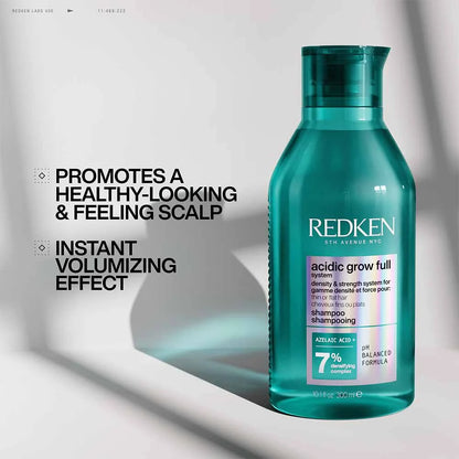 Redken Acidic Grow Full System Densifying Shampoo for Thin Hair, Strengthens & Thickens 300ml