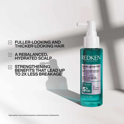 Redken Acidic Grow Full System Hair Serum for Thin Hair, Strengthens & Thickens 100ml