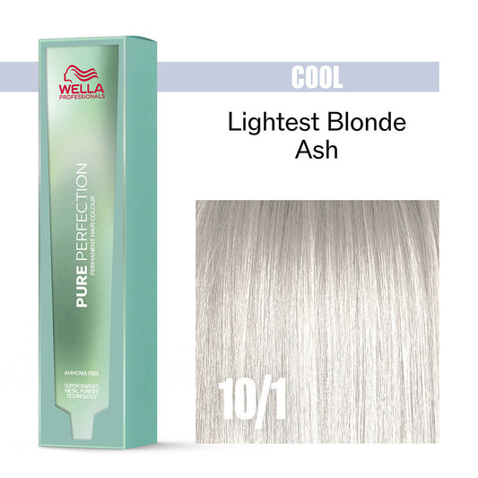 Wella Professionals Pure Perfection Ammonia Free Permanent Hair Colour - 10/1 Lightest Blonde Ash 60ml