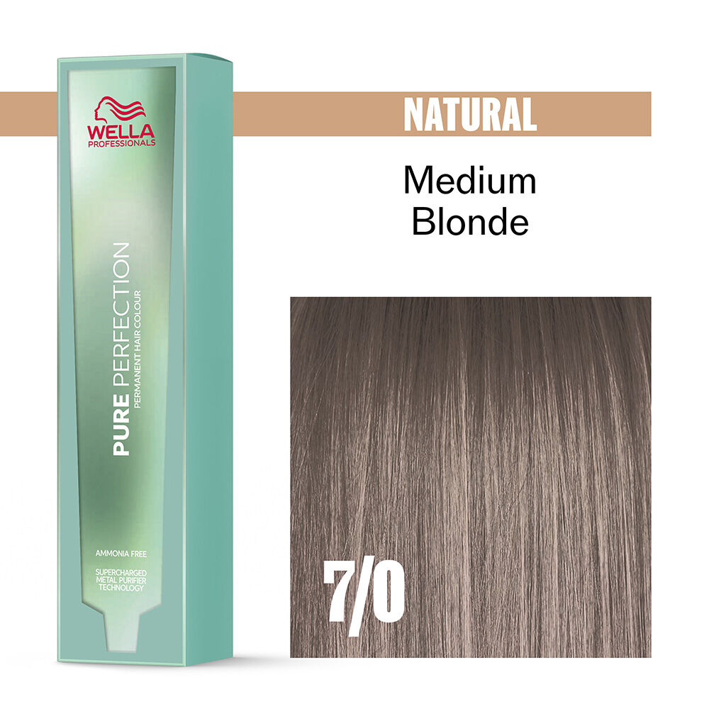 Wella Professionals Pure Perfection Ammonia Free Permanent Hair Colour - 7/0 Medium Blonde 60ml