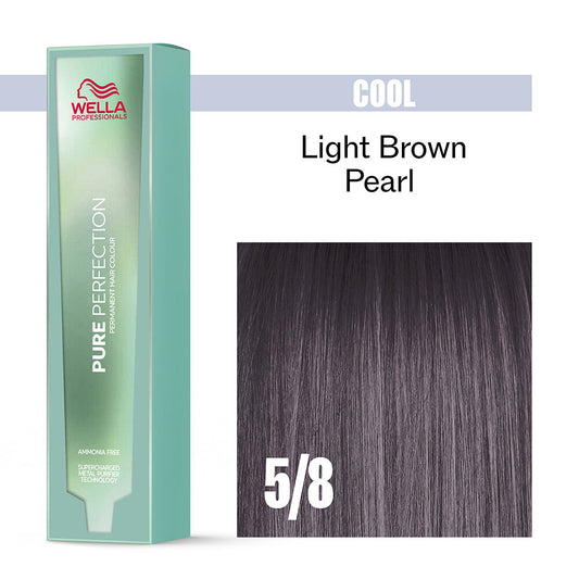 Wella Professionals Pure Perfection Ammonia Free Permanent Hair Colour - 5/8 Light Brown Pearl 60ml .5/8
