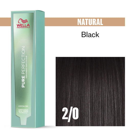 Wella Professionals Pure Perfection Ammonia Free Permanent Hair Colour - 2/0 Black 60ml