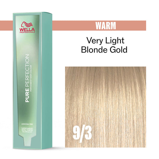 Wella Professionals Pure Perfection Ammonia Free Permanent Hair Colour - 9/3 Very Light Blonde Gold 60ml