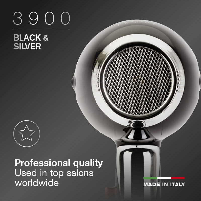Elchim 3900 Healthy Ionic Hairdryer Black and Silver