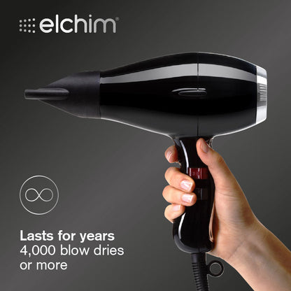 Elchim 3900 Healthy Ionic Hairdryer Black and Silver