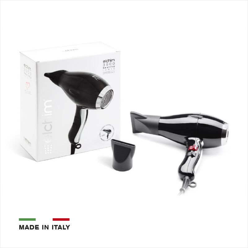 Elchim 3900 Healthy Ionic Hairdryer Black and Silver