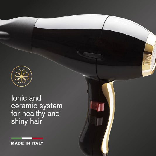 Elchim 3900 Healthy Ionic Hairdryer Black and Gold