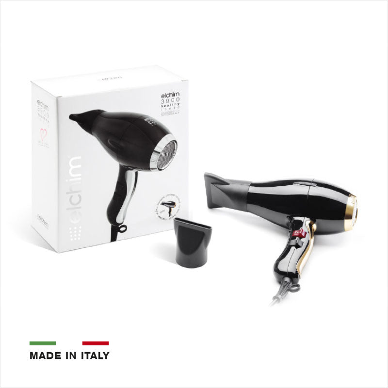 Elchim 3900 Healthy Ionic Hairdryer Black and Gold
