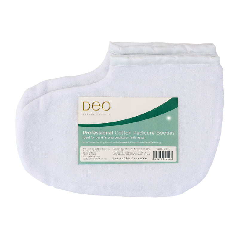 Deo 100% Cotton Pedicure Booties White 1 Pair