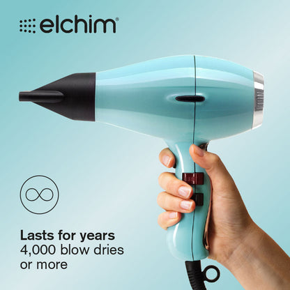 Elchim 3900 Light Ionic Ceramic Fifties Blue Hairdryer