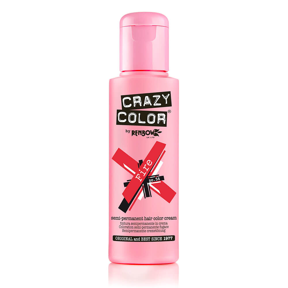 Crazy Color Semi Permanent Vegan Hair Colour Cream - Fire 56 - 100ml