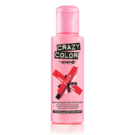 Crazy Color Semi Permanent Vegan Hair Colour Cream - Fire 56 - 100ml