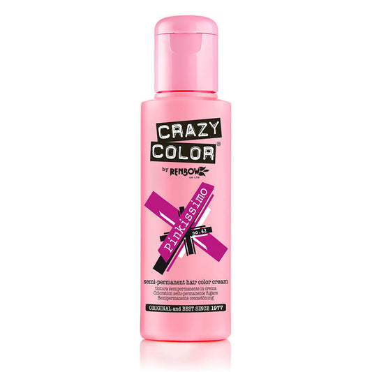 Crazy Color Semi Permanent Vegan Hair Colour Cream - Pinkissimo 42 - 100ml