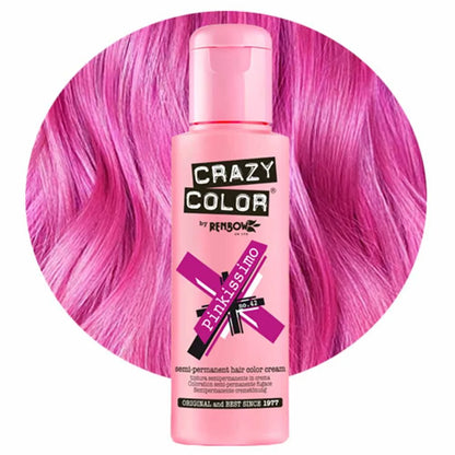 Crazy Color Semi Permanent Vegan Hair Colour Cream - Pinkissimo 42 - 100ml