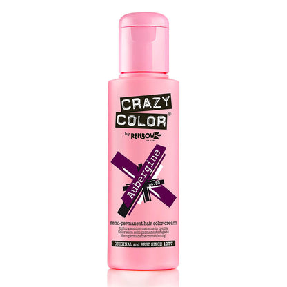 Crazy Color Semi Permanent Vegan Hair Colour Cream - Aubergine - 100ml
