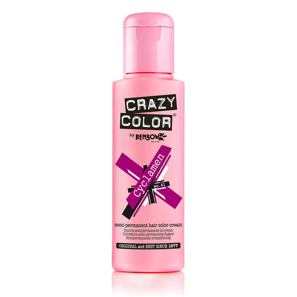 Crazy Color Semi Permanent Vegan Hair Colour Cream - Cyclamen 41 - 100ml