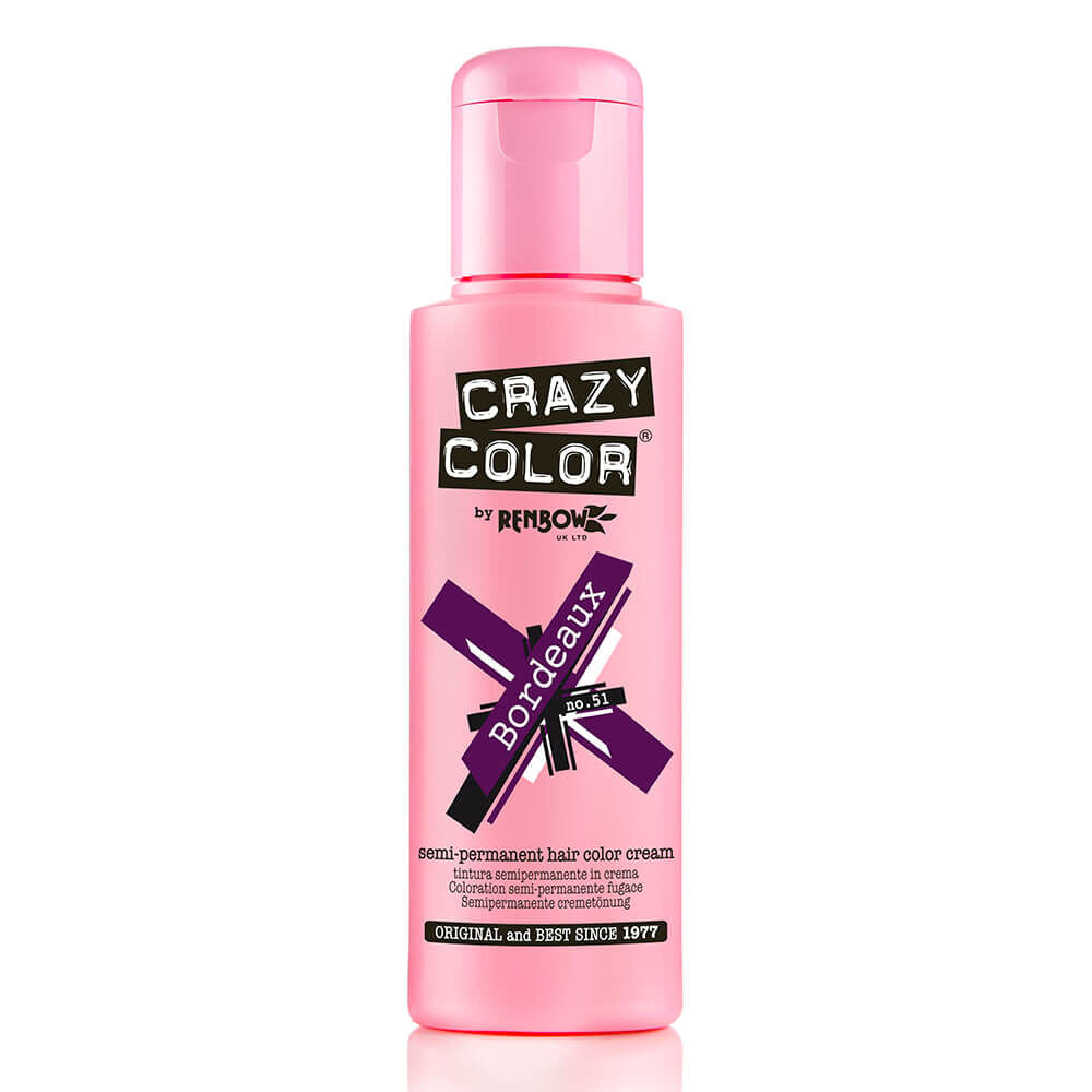 Crazy Color Semi Permanent Vegan Hair Colour Cream - Bordeaux - 100ml