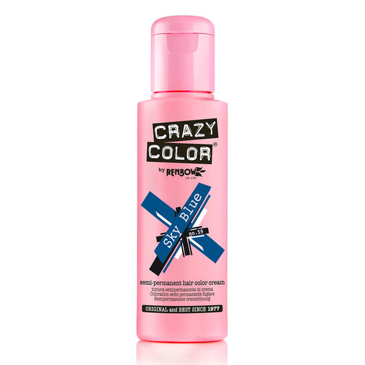 Crazy Color Semi Permanent Vegan Hair Colour Cream - Sky Blue 59 - 100ml