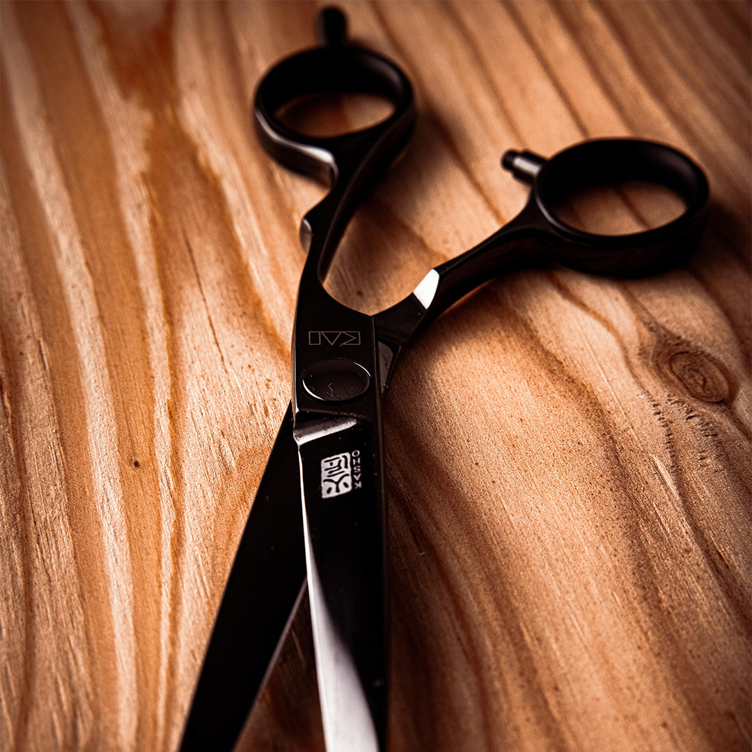 Kasho Silver Series Black 6.0in Offset Scissor