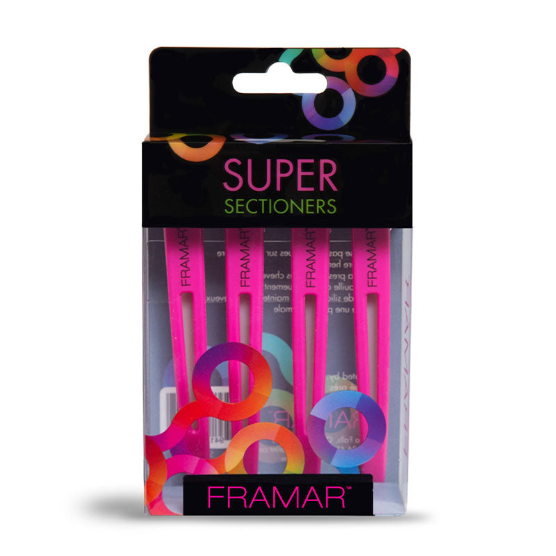 Framar Super Sectioners Clips x 4 Pink