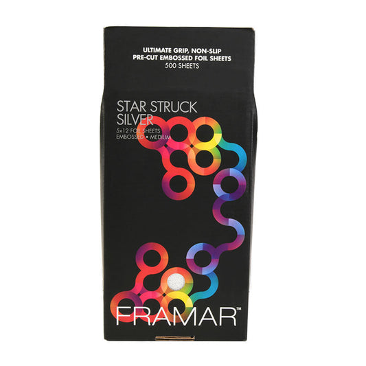 Framar Embossed Star Struck Silver Foil Sheets x 500 (13cm x 31cm)