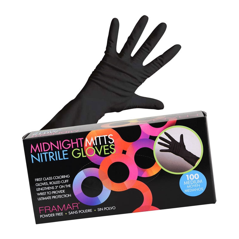 Framar Midnight Mitts Nitrile Gloves Medium Pack of 100pcs