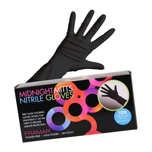 Framar Midnight Mitts Nitrile Gloves Large Pack of 100pcs