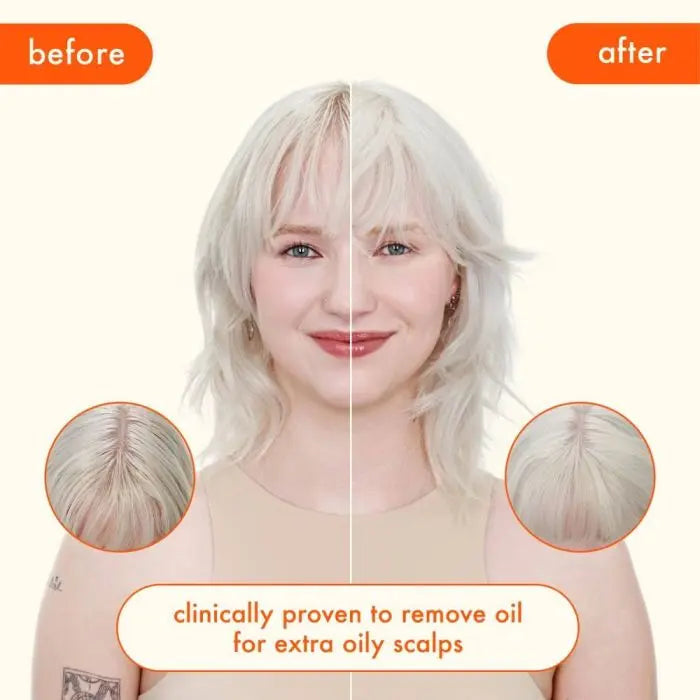 Amika Perk Up Ultra Oil Control Dry Shampoo Before & After