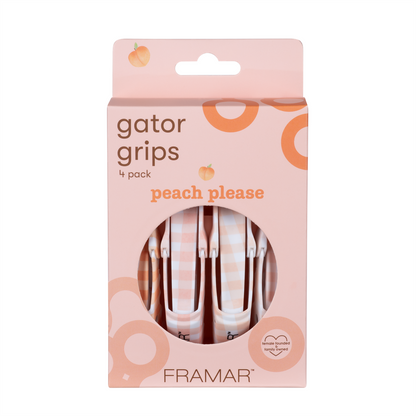 Framar Peach Please Gator Grips Hair Sectioning Clips - 4 Pack