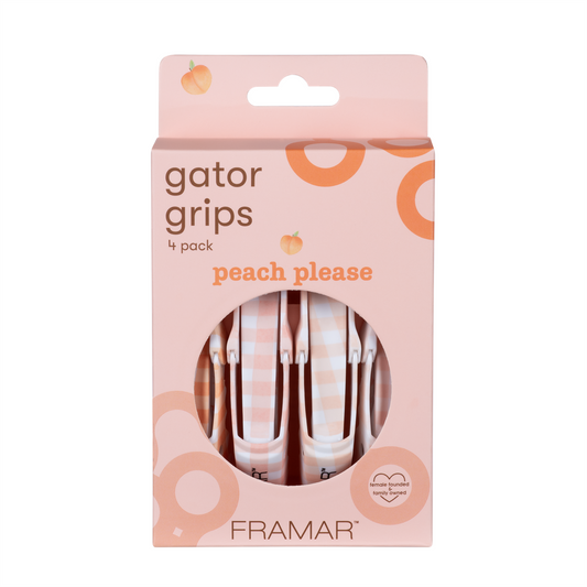 Framar Peach Please Gator Grips Hair Sectioning Clips - 4 Pack