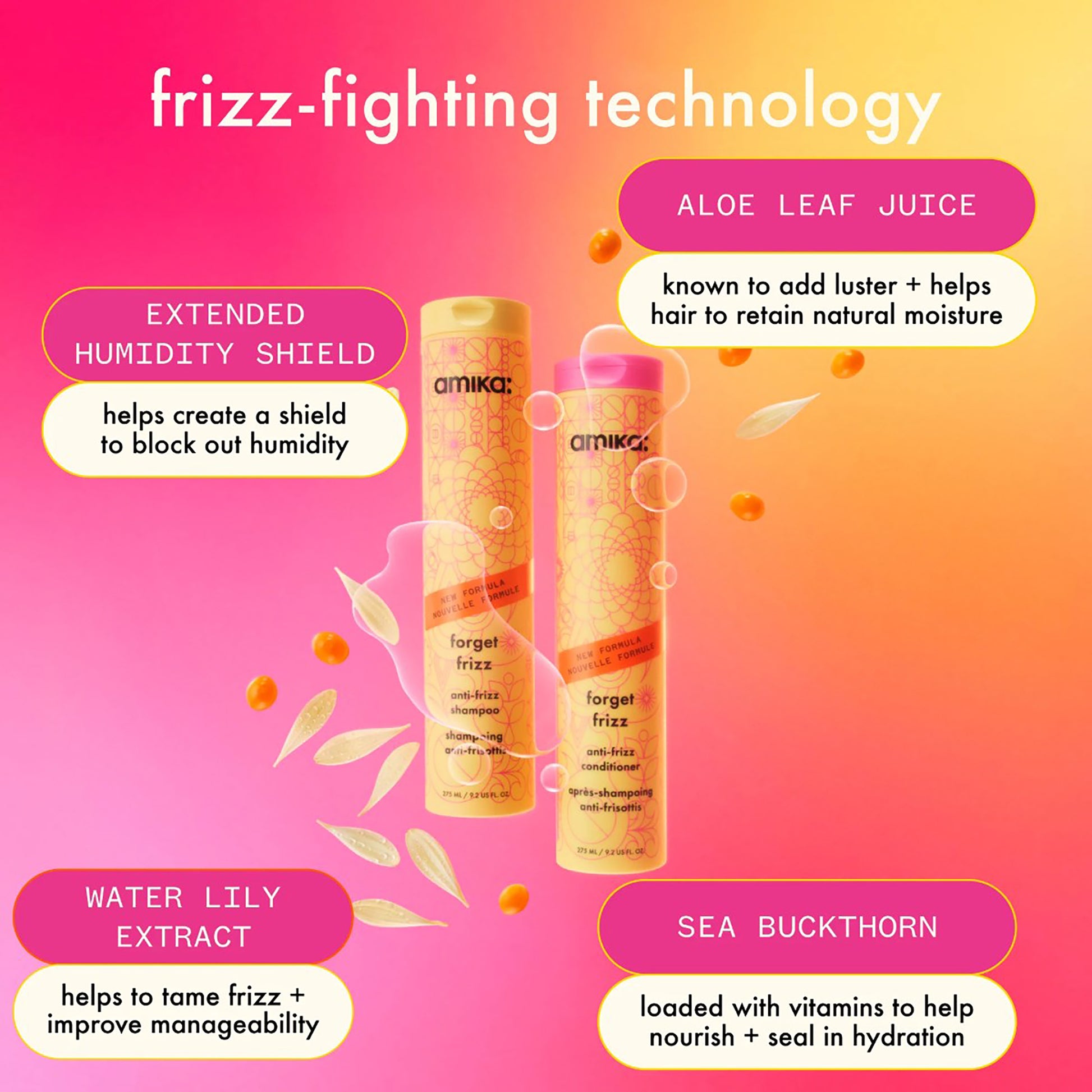 amika FORGET FRIZZ  shampoo 275ml