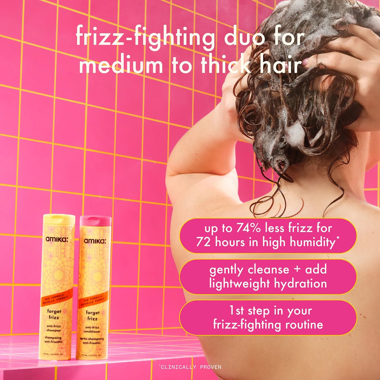 amika FORGET FRIZZ  shampoo 275ml