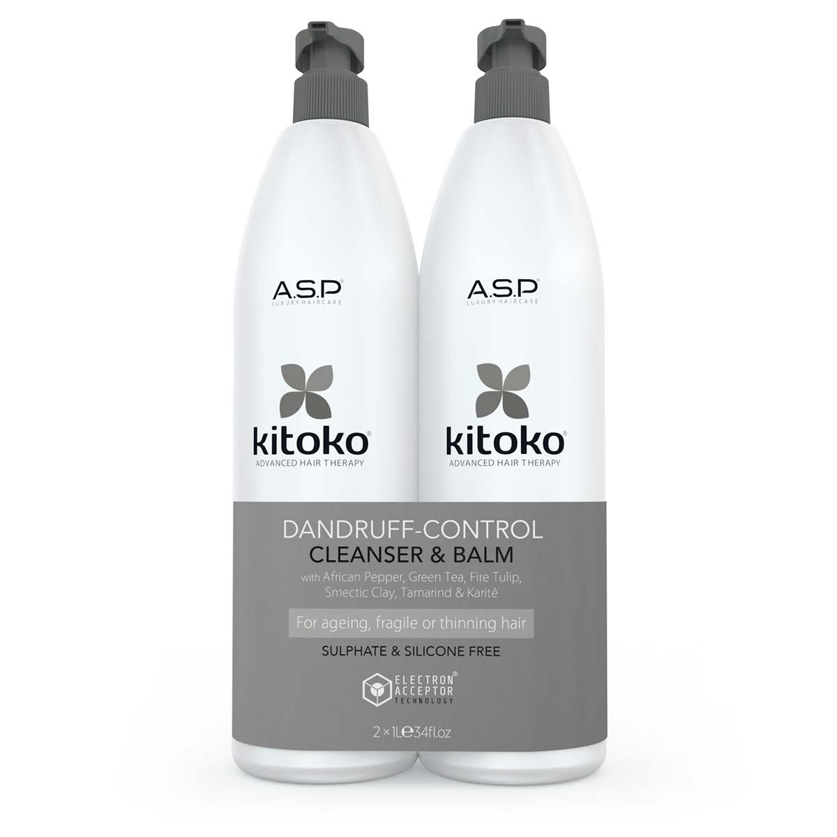 Affinage Kitoko Dandruff Control Cleanser Shampoo & Conditioner Duo - 1 Litre