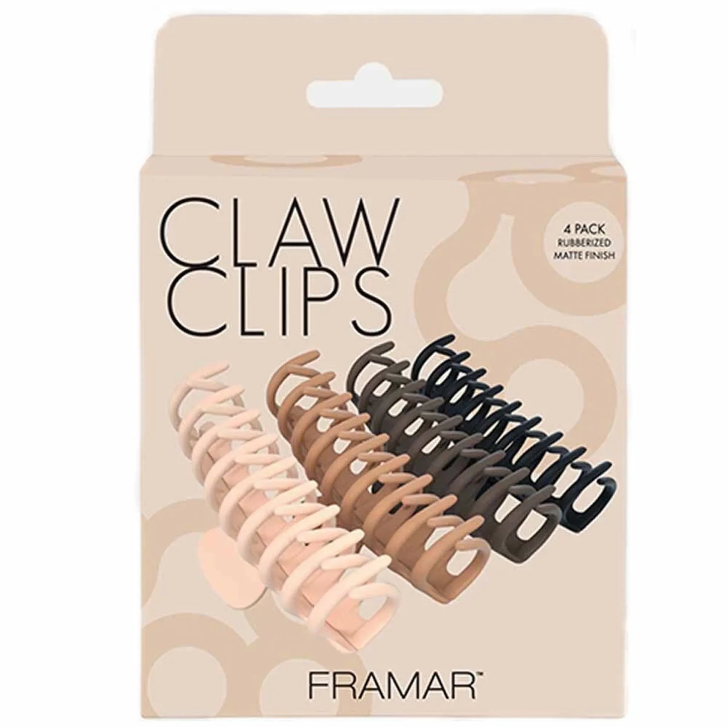 Framar Claw Clips Neutral, Pack of 4