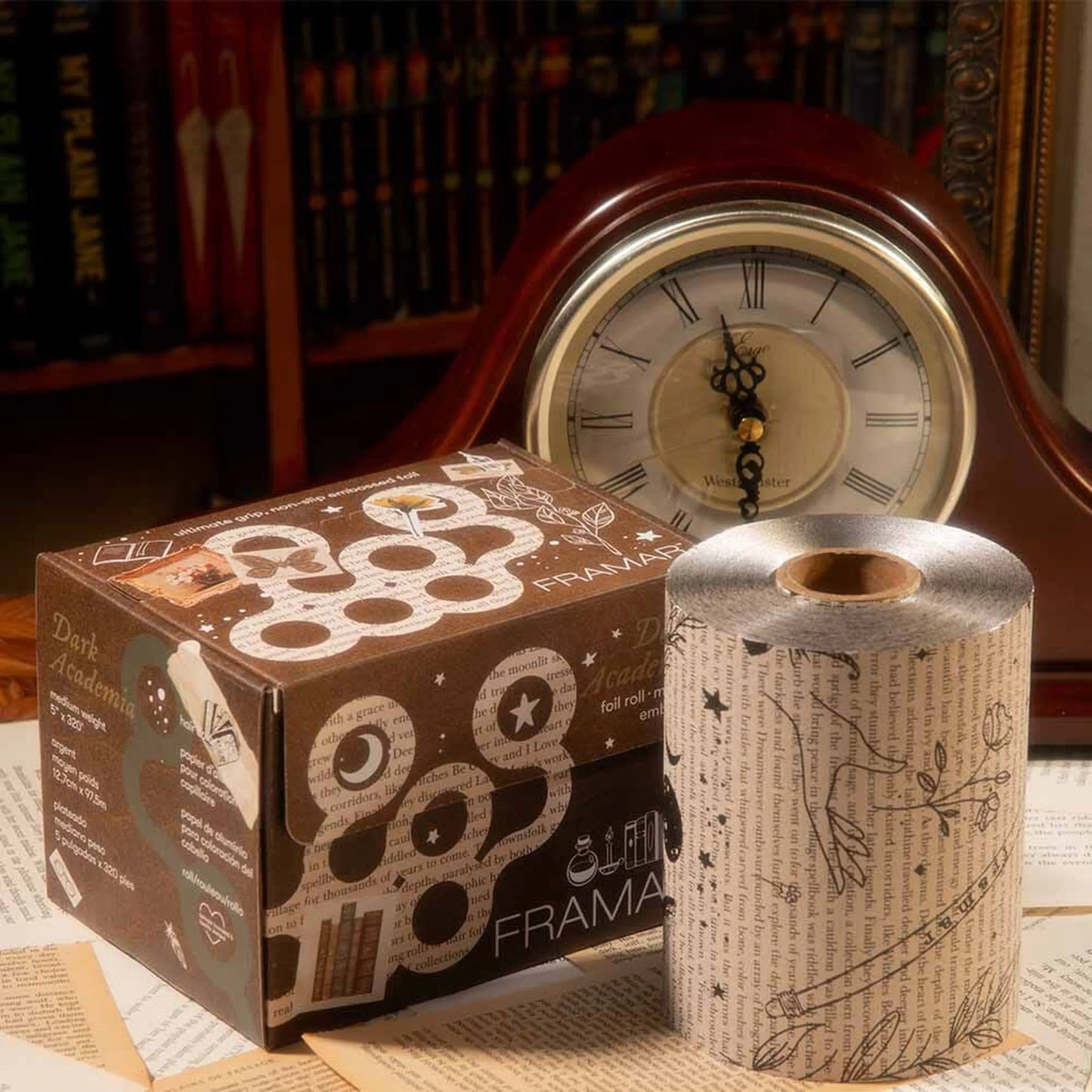 Framar Dark Academia Medium Embossed Hair Foil Roll 320ft