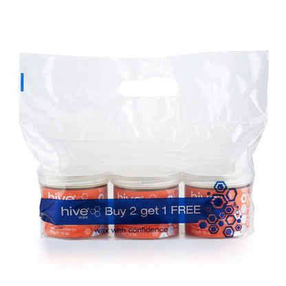 Hive of Beauty Options Warm Honey Wax Pots, 3 x 425g In Bag