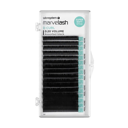 Marvelash D Curl Lashes 0.20 Volume, Assorted Length, Super Soft Style, Black