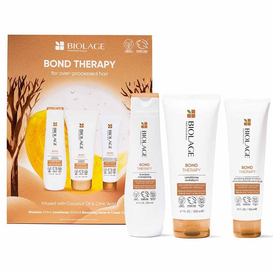 Matrix Bond Therapy Gift Set with Coconut Oil and Citric Acid for Overprocessed Hair