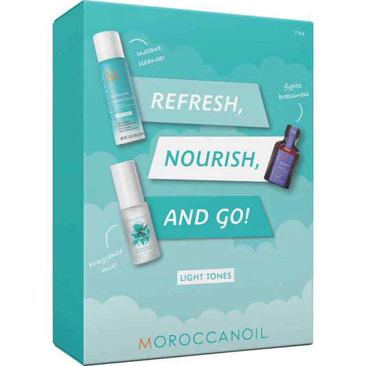 Moroccanoil Refresh, Nourish, and Go Set, Light Tones