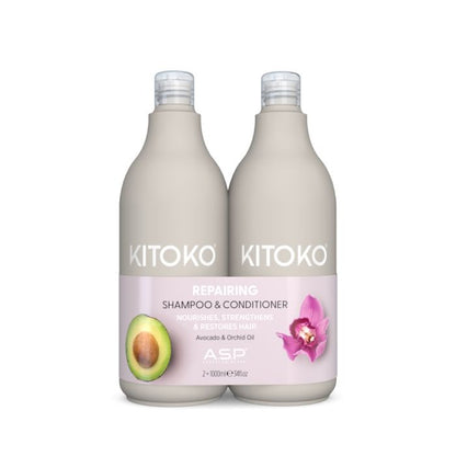 Affinage Kitoko Repairing Shampoo & Conditioner 1L Duo