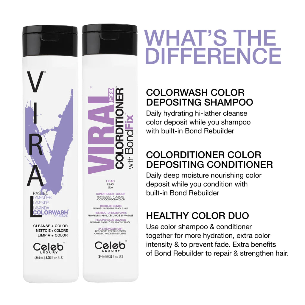 Celeb Luxury Viral Shampoo Colorwash Vegan Shampoo -  Pastel Lavender - 244ml