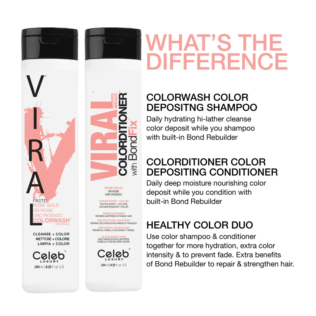 Celeb Luxury Viral Hybrid Colorditioner Conditioner with BondFix - Rose Gold - 244ml