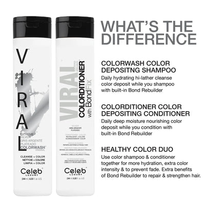 Celeb Luxury Viral Shampoo Colorwash Vegan Shampoo -  Silver - 244ml