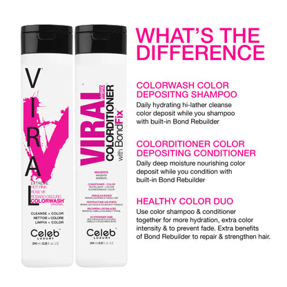Celeb Luxury Viral Hybrid Colorditioner Conditioner with BondFix - Magenta - 244ml