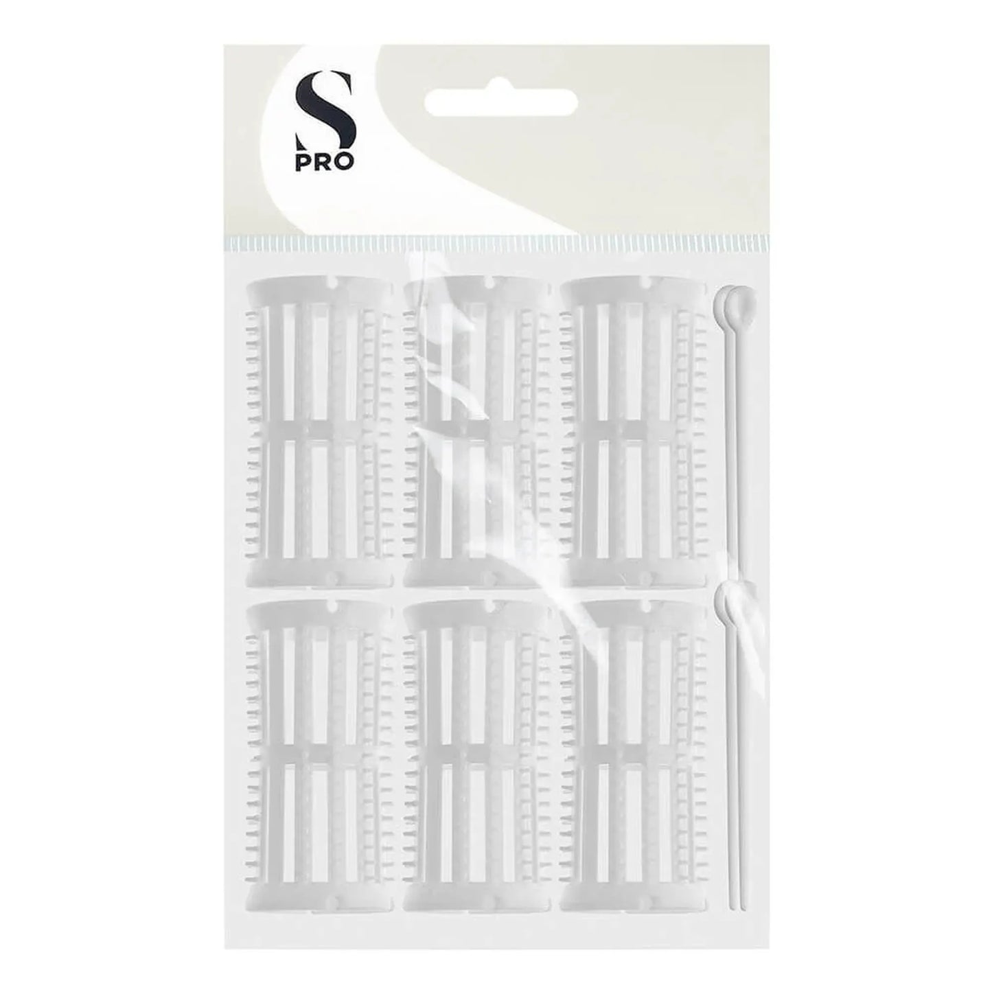 S-PRO Plastic Setting Rollers, White, 30mm, Pack of 6