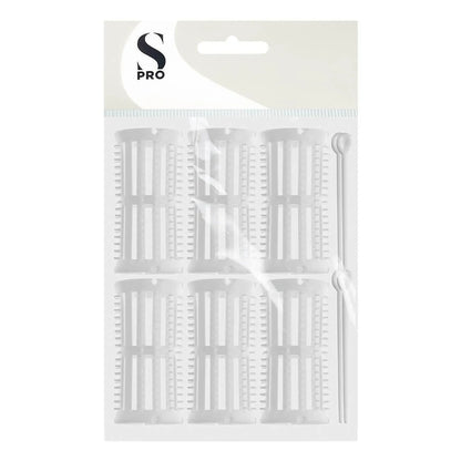S-PRO Plastic Setting Rollers, White, 30mm, Pack of 6