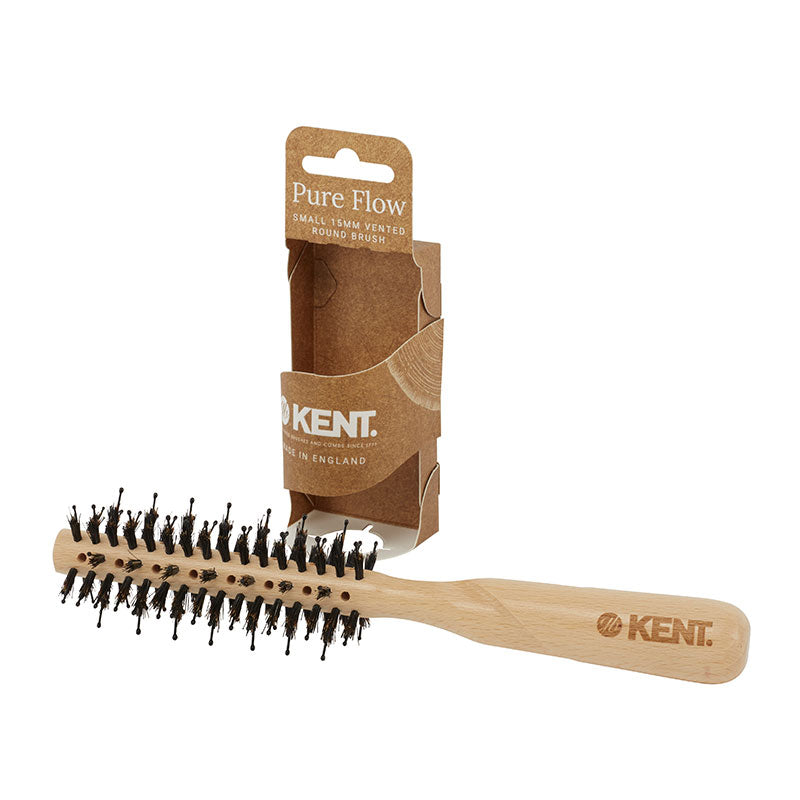 Kent Pure Flow Small Vented 15mm Bristle Nylon Mix Round Brush