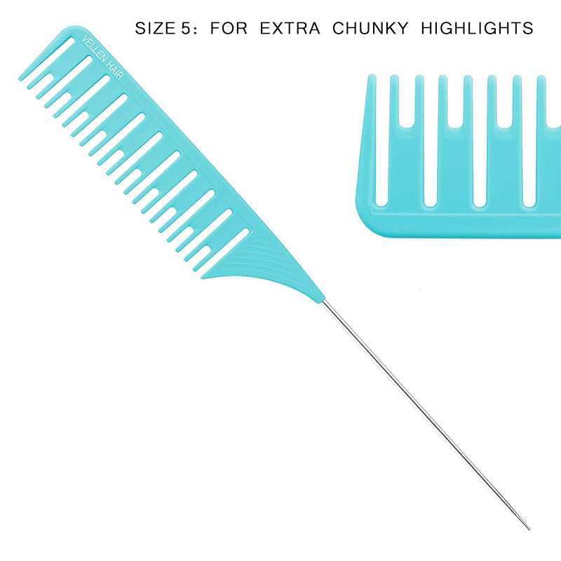 Vellen Hair Tail Comb Set Blue/Mint 2 x Sizes