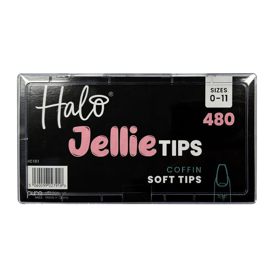 Halo Jellie Coffin Sizes 0-11 Nail Tips x 480