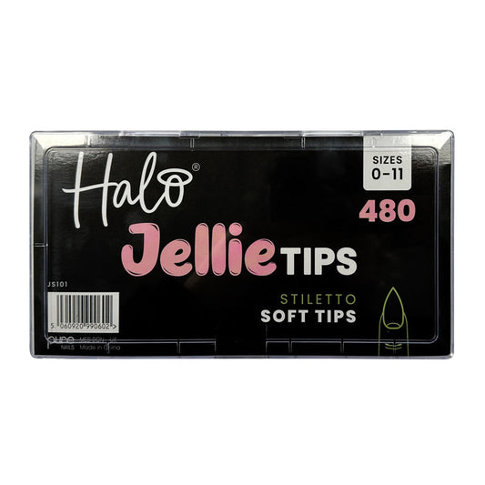 Halo Jellie Stiletto Sizes 0-11 Nail Tips x 480